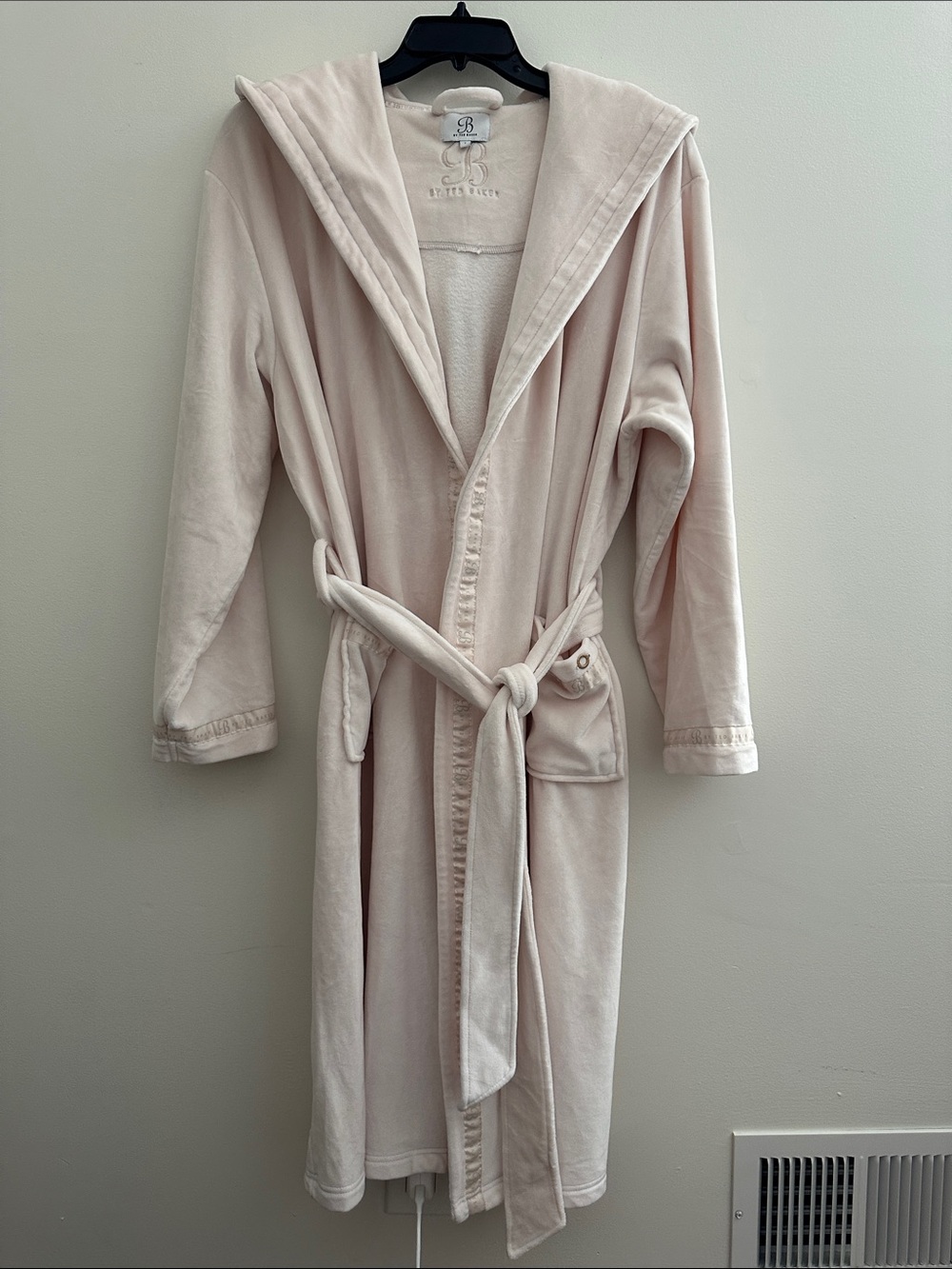 Ted Baker Soft Velour hooded Robe Dressing Gown Size L / Long B by Ted Baker